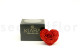 A Black Box With an Extra Large Vibrant Red Artificial Heart-Shaped Rose Made with Natural Preserved Petals