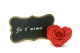 A Black Box With an Extra Large Vibrant Red Artificial Heart-Shaped Rose Made with Natural Preserved Petals