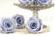 A Box Containing 8 Large Cool Lavender Eternal Rose Heads From Kiara