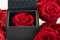 An Elegant Black Box Filled With One Red Eternal Rose