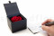 An Elegant Black Box Filled With One Red Eternal Rose