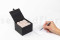 An Elegant Black Box Filled with Pink Preserved Roses